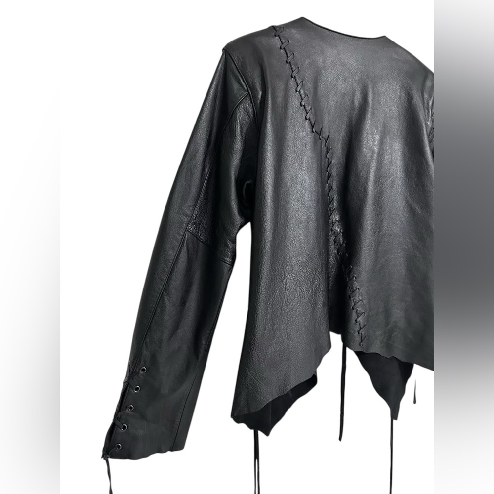 NWT Women’s Rare Vintage Y2K Harley Davidson Asymmetric Black Leather Jacket XL - Picture 15 of 15